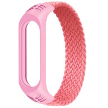 Тканевый монобраслет Braided Solo Loop для Xiaomi Mi Band 3/4/5/6 (M) – Розовый