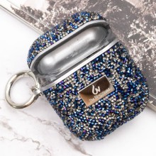 TPU чехол Bling World Rock Diamond для наушников AirPods 1/2 – Синий