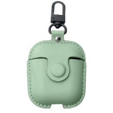Шкіряний футляр Leather bag для навушників AirPods – Зелений