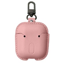 Кожаный футляр Leather bag для наушников AirPods – Розовый