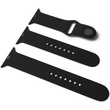 Силіконовий ремінець для Apple Watch Sport Band 38 / 40 / 41 (S/M & M/L) 3pcs (Чорний)