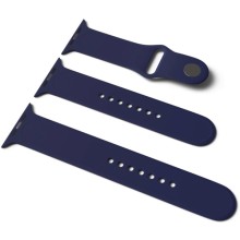 Силіконовий ремінець для Apple Watch Sport Band 38 / 40 / 41 (S/M & M/L) 3pcs (Темно-синій)