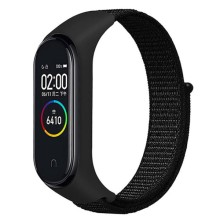 Ремешок Nylon для Xiaomi Mi Band 3/4/5/6/7 – Черный