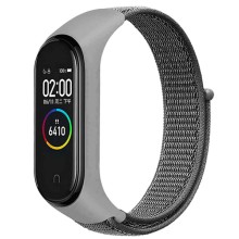 Ремешок Nylon для Xiaomi Mi Band 3/4/5/6/7 – Серый