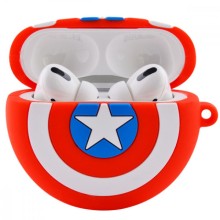 Силиконовый футляр Marvel & DC series для наушников AirPods Pro + кольцо – Капитан Америка