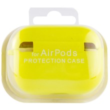 Силіконовий футляр з мікрофіброю для навушників Airpods Pro – Жовтий