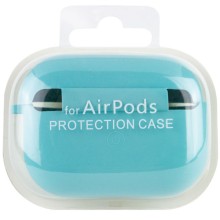 Силіконовий футляр з мікрофіброю для навушників Airpods Pro – Бірюзовий