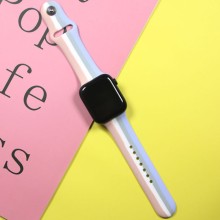 Силиконовый ремешок Rainbow для Apple watch 38mm / 40mm – Розовый