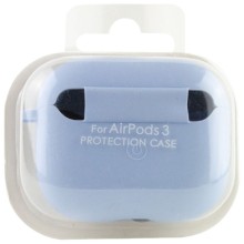 Силиконовый футляр с микрофиброй для наушников Airpods 3 – Голубой