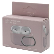 Силіконовий футляр з карабіном для навушників AirPods Pro – Рожевий