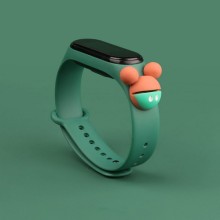 Силіконовий ремінець Cartoon Face для Xiaomi Mi Band 3/4 – Зелений