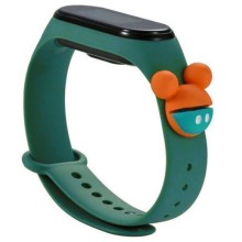 Силіконовий ремінець Cartoon Face для Xiaomi Mi Band 3/4 – Зелений