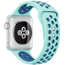 Сiлiконовий ремінець Sport Nike+ для Apple watch 42mm / 44mm – Блакитний