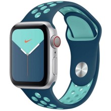 Сiлiконовий ремінець Sport Nike+ для Apple watch 42mm / 44mm – Блакитний