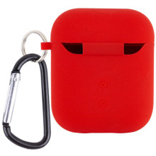 Силіконовий футляр з мікрофіброю для навушників Airpods 1/2 – Червоний