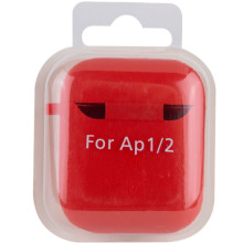 Силіконовий футляр з мікрофіброю для навушників Airpods 1/2 – Червоний