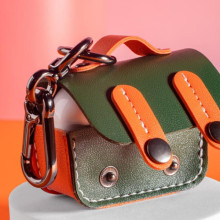 Шкіряний футляр Briefcase для навушників AirPods Pro – Зелений