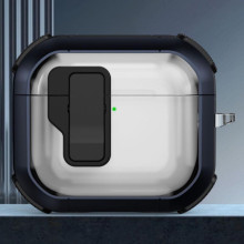 Футляр противоударный Locking Button для наушников Airpods 3 – Голубой