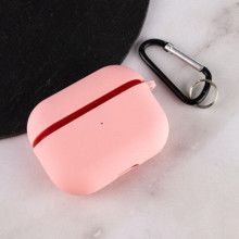 Силиконовый футляр с микрофиброй для наушников Airpods Pro 3 – Розовый