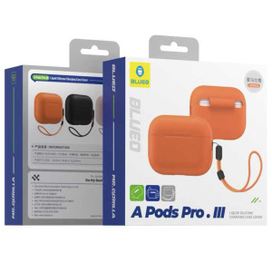 Силиконовый футляр BlueO Liquid silicone для наушников Airpods Pro 3 – Оранжевый