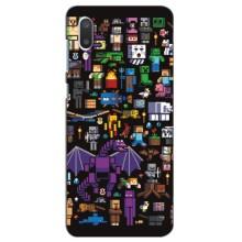 Чехол Майнкрафт для Samsung Galaxy A02 (Все персонажи)
