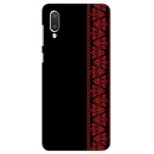Силиконовый Чехол на Samsung Galaxy A02 с картинкой Вышиванки (Вышиванка на черном)