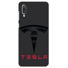 Силиконовый бампер с картинкой машины на Самсунг А02 (Logo TESLA)