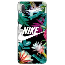 Силиконовый Чехол на Samsung Galaxy A02 с картинкой Nike (Цветочный Nike)