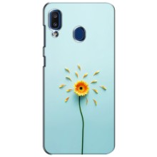 Чехлы с Цветами для Samsung Galaxy a20 2019 (A205F) (VPrint) (Желтый цветок)