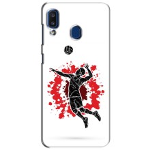Чехлы с принтом Спортивная тематика для Samsung Galaxy a20 2019 (A205F) (Волейболист)