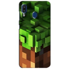 Чехол Майнкрафт на Samsung Galaxy a20 2019 (A205F) (AlphaPrint) Minecraft (текстура Майнкрафт)