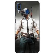 Силиконовый чехол с картинкой "Герой Pubg" на Samsung Galaxy a20 2019 (A205F) (Пабг)