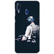 Силиконовый чехол с картинкой "Герой Pubg" на Samsung Galaxy a20 2019 (A205F) (В экиперовке)