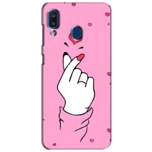 Чехол с принтом для Samsung Galaxy a20 2019 (A205F) (AlphaPrint - Знак сердечка) – Знак Love