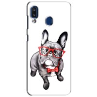 Бампер для Samsung Galaxy a20 2019 (A205F) с картинкой "Песики" – В очках
