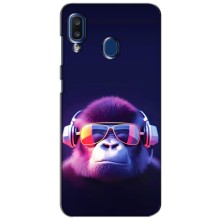 Чехол с Обезьянами Samsung Galaxy a20 2019 (A205F) - (AlphaPrint) (Стильная обезьяна)