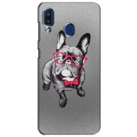 Чехол (ТПУ) Милые собачки для Samsung Galaxy a20 2019 (A205F) (Бульдог в очках)