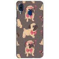 Чехол (ТПУ) Милые собачки для Samsung Galaxy a20 2019 (A205F) (Собачки Мопсики)