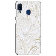 Мраморний чехол на Samsung Galaxy a20 2019 (A205F) (VPrint) – Білий мрамор