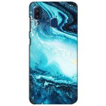 Мраморний чехол на Samsung Galaxy a20 2019 (A205F) (VPrint) – Блакитний мрамор