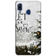 Новогодние, Праздничные Чехлы для Samsung Galaxy a20 2019 (A205F) - 2024 год (Let it snow)