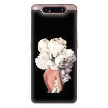 Чехлы (ART) Цветы на Samsung Galaxy a80 2019 ( A805F ) (VPrint) (Белые цветы)