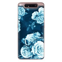 Чехлы (ART) Цветы на Samsung Galaxy a80 2019 ( A805F ) (VPrint) (Голубые Бутоны)