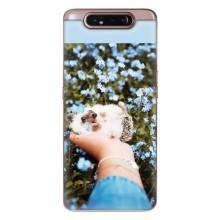 Чехлы с изображением разных животных для Samsung Galaxy a80 2019 ( A805F ) (Ежик на руках)