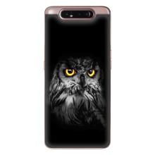 Чехлы с принтом СОВЫ для Samsung Galaxy a80 2019 ( A805F ) – Сова на чёрном