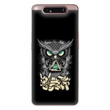 Чехлы с принтом СОВЫ для Samsung Galaxy a80 2019 ( A805F ) – Зеленые глаза