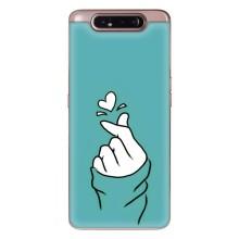 Чохол (Знак сердечка) для Samsung Galaxy a80 2019 ( A805F ) – Сердечко на бірюзовому