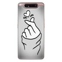 Чехол с принтом для Samsung Galaxy a80 2019 ( A805F ) (AlphaPrint - Знак сердечка) – Значок Love
