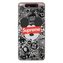 Чохол з Брендами одягу на Самсунг Гелексі А80 – Supreme Маус