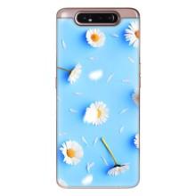 Чохол з Квітами для Samsung Galaxy a80 2019 ( A805F ) – ромашки на блакитному